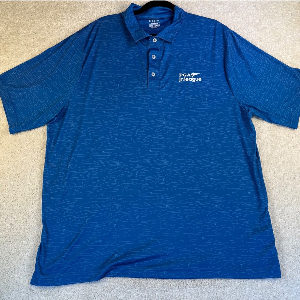 Garb Mens X-Large PGA Jr League Jordan 4 Blue Golf Polo‎ Shirt